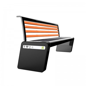 Solar Smart Bench Cavalletto bici opzionale e schermo a LED sul retro