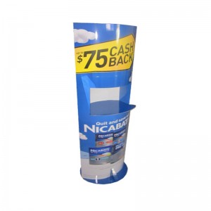 Scaffale del banco di mostra del pavimento del punto di vendita del cartone della cancelleria facilmente assemblato con i vassoi