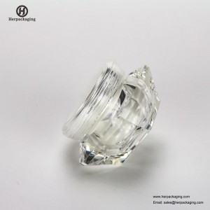 Vaso per crema cosmetica vuoto a doppia parete in acrilico di lusso a forma di diamante HXL2210