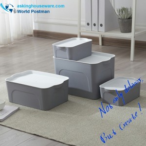 Scatola multifunzionale in plastica con coperchio, contenitori di stoccaggio trasparenti 5 in 1