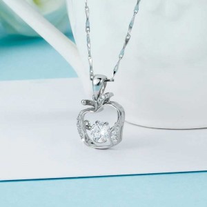 Fashion Apple smart Zircon Pendant Necklace