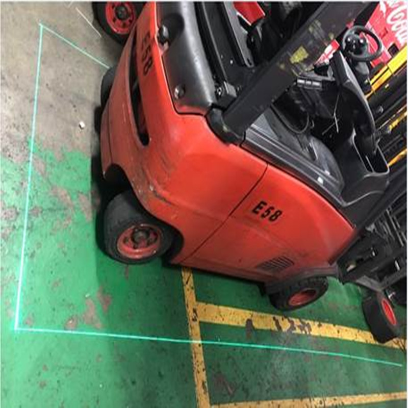 Luce di sicurezza per carrello elevatore a laser rosso o verde per magazzino
