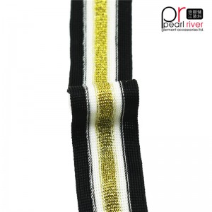 nastro nero / giallo / bianco con nastro in filo d'oro di alta qualità