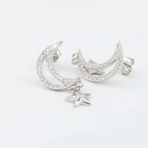 Orecchini S925 Car Flower Tremella Star Moon Embedded Zircone Orecchini di moda