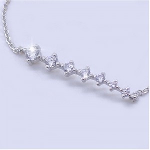 Bracciale in argento 925 Bracciale in cristallo dolce semplice femminile