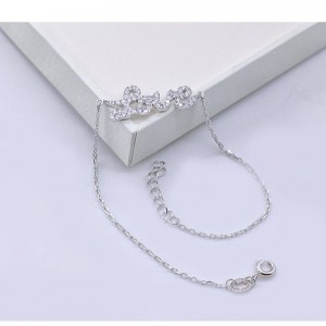 Bracciale in argento 925 Bracciale in argento a forma di cuore femminile con bracciale personalizzato