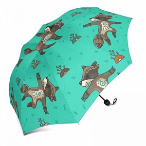 Cina produttore leggero manico in plastica auto aperto personalizzato fumetto stampato 3 ombrello pieghevole