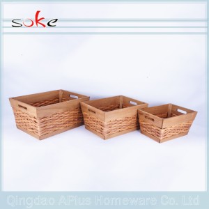 cestino di immagazzinaggio rattan del tessuto pp fatto a mano all'ingrosso