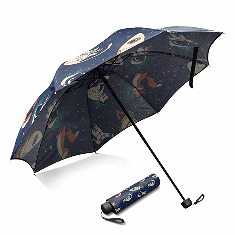 Nuovo modello di cartone animato personalizzato promozionale modello 3 ombrello pieghevole