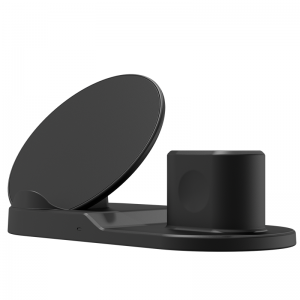 KPS-9302HC Caricabatterie wireless da tavolo per smartphone con orologio qi fast 3in1 3in1