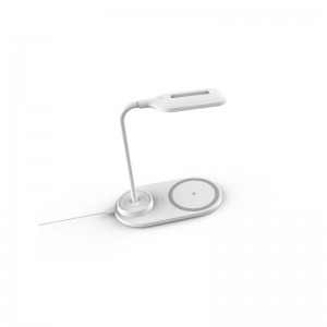 Caricabatterie wireless multifunzione 2 in 1 veloce QI 10W con lampada KPS-9002
