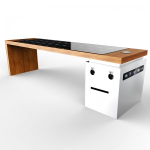 Smart Metal Park Bench Caricabatterie per telefono a energia solare e materiale pubblicitario