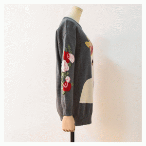 Vestito maglione del pullover delle donne del cane della corona britannica di formato europeo americano allentato di logo