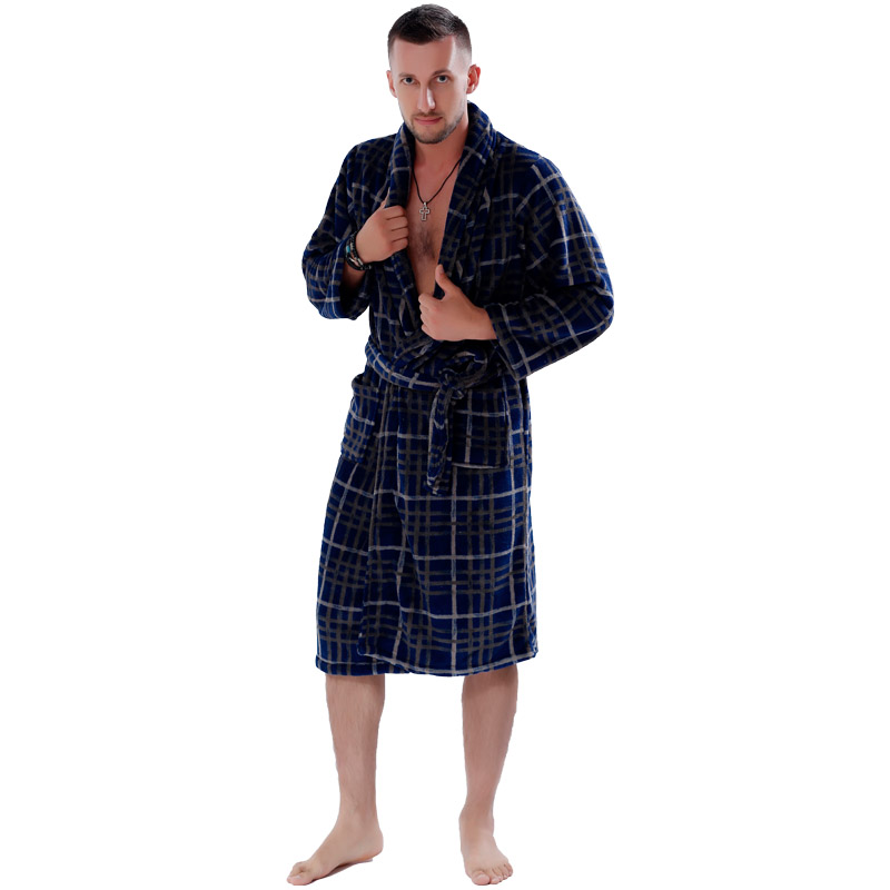 Pajama stampato a righe con abito in pile da uomo