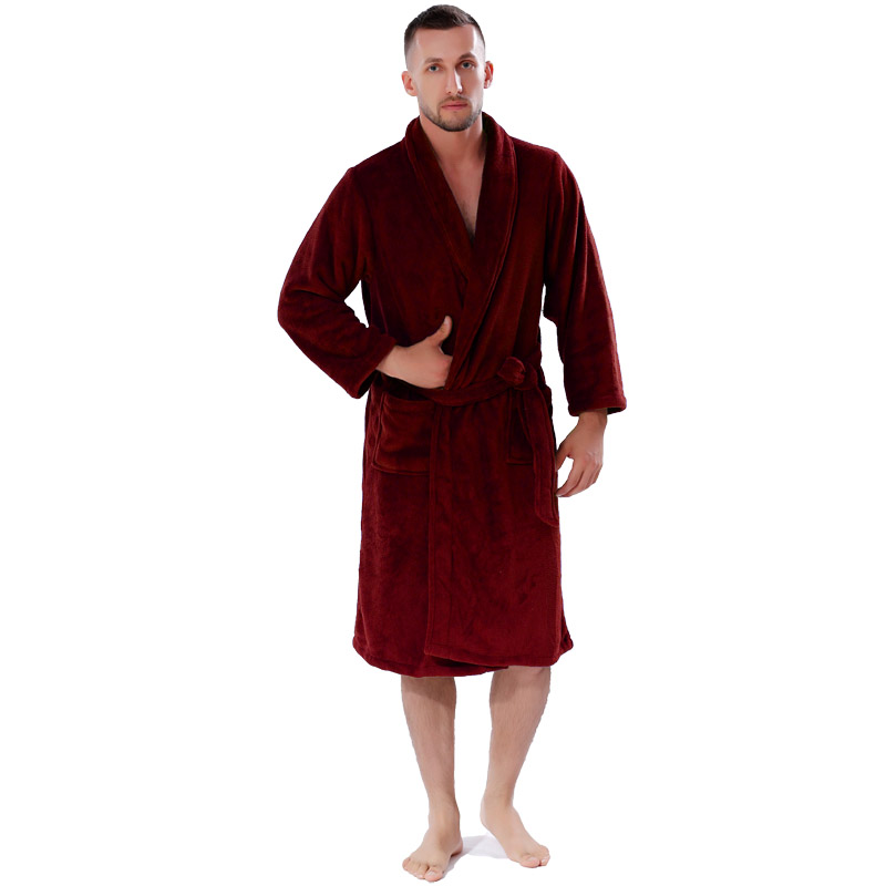 Adult Coral Fleece Robes Uomo Donna Accappatoio tinta unita Coppia pigiama