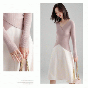 Maglioncino da donna con collo a taglio slanciato da donna 2019