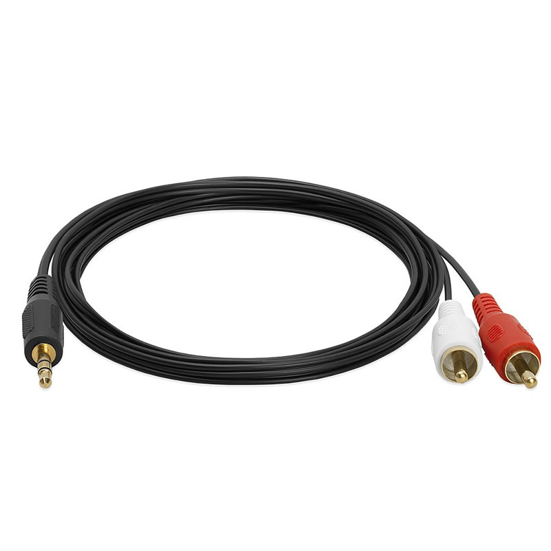 Cavo adattatore audio stereo maschio RCA da 3,5 mm a 2 vie