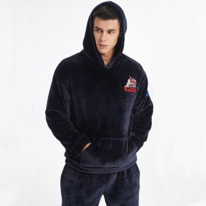 Pigiama da uomo in flanella di lusso con ricamo da uomo