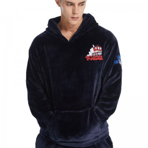 Pigiama da uomo in flanella di lusso con ricamo da uomo