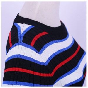 Maglione a manica corta da donna Summer Thin Mutiful Stripes