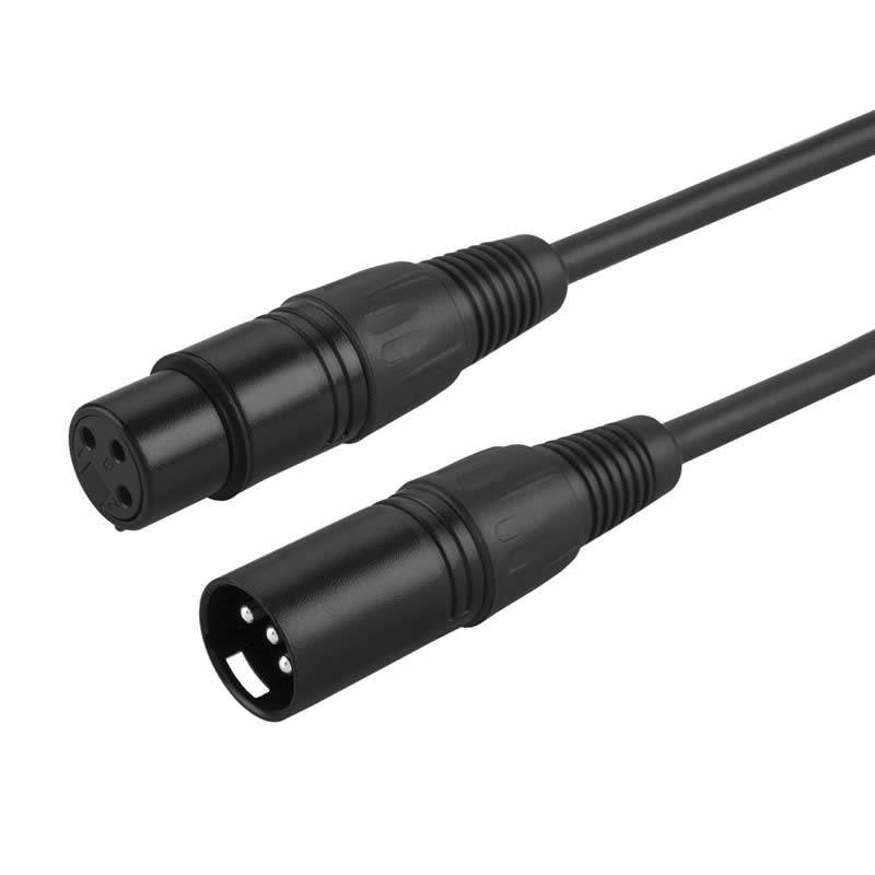 Cavi microfonici XLR femmina a XLR femmina bilanciati a 3 pin, nero