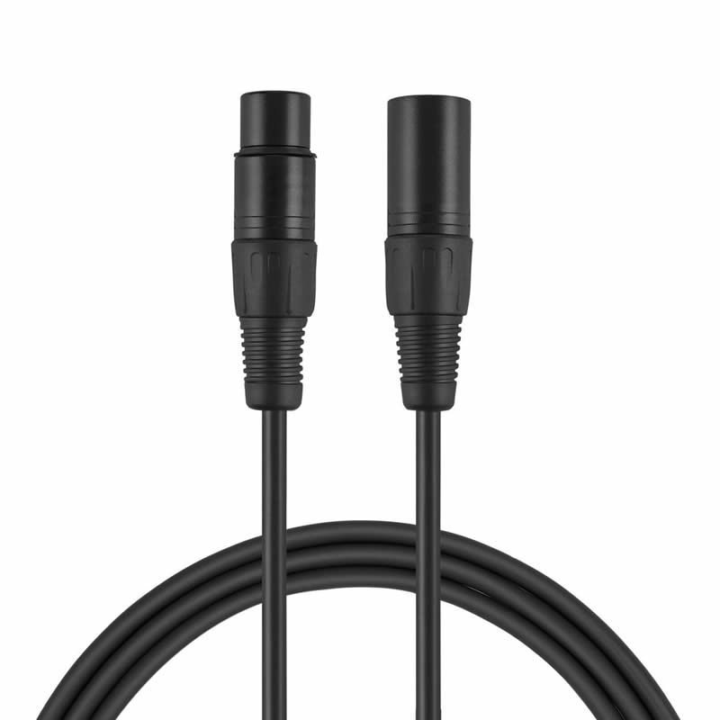 Cavi microfonici XLR femmina a XLR femmina bilanciati a 3 pin, nero