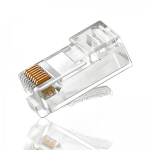 CAT5 CAT5E Connettore CAT6 8P8C UTP Testa di cristallo Ethernet placcata oro