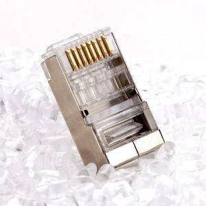 Connettore RJ45 CAT5E Connettore Ethernet a crimpare CAT6 STP 8P8C Tappi a testa modulare di cristallo