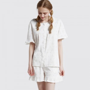 Set pigiama Single Jersey in cotone-spandex stampato da donna