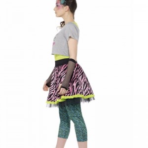 Ragazze dei bambini Ritorno a 80s Wild Child Costume Dress Gonna Shirt all'ingrosso