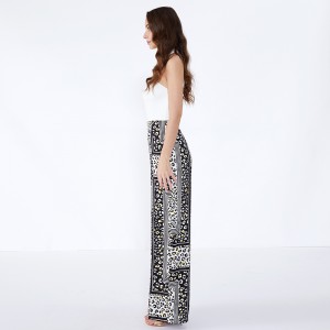 Pantaloni da donna a pantaloni moderni a fantasia casuale con pantaloni a righe