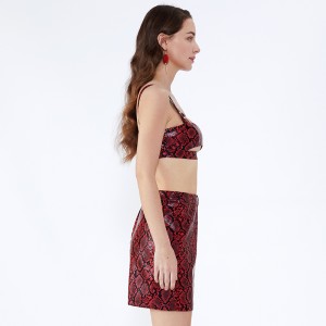 Set di due pezzi di abbigliamento da donna sexy con bende a forma di leopardo stampato