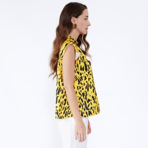 Top di Gonna Sexy con Stampa Halter Off della Spalla in Marmo SI5118