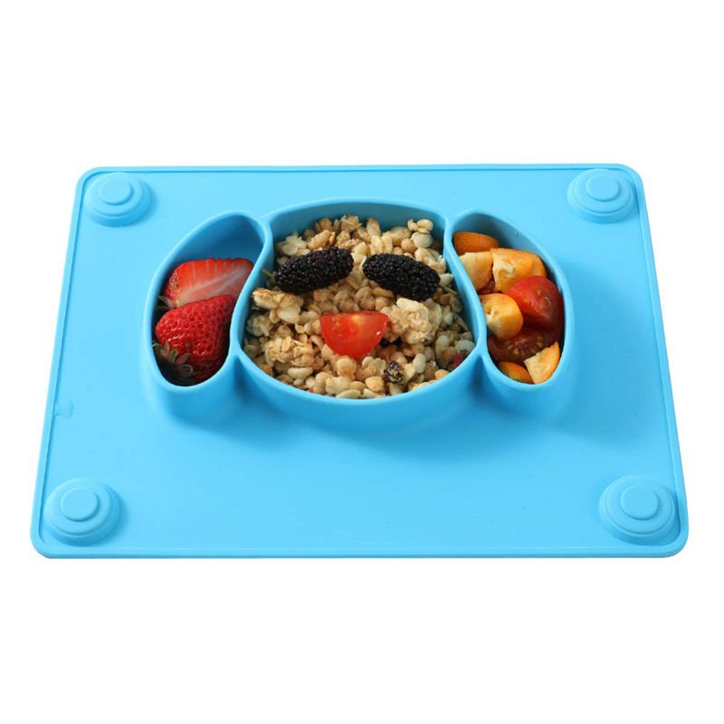 Nuovi prodotti 2019 BPA Free Baby Silicone Placemat Dinner Plate con ventosa