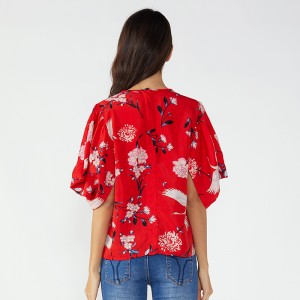 Top all'ingrosso Donna Crop strass in chiffon camicetta