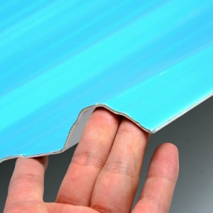 Strato di tetto di plastica ondulato trapezoidale delle mattonelle di tetto del PVC UPVC di T1130 blu