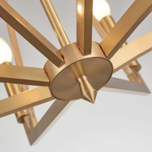 Lampadario semplice casa in legno in ferro battuto originale Km2122