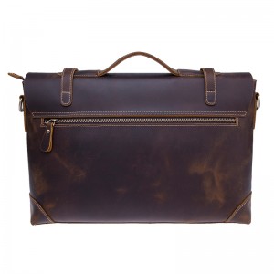 Borse a tracolla per laptop con tracolla per uomo in vera pelle di cavallo pazzo