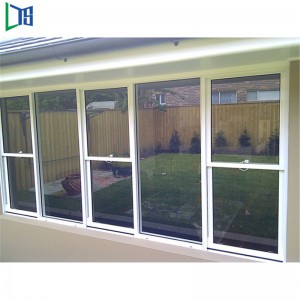 Finestre e porte Finestre scorrevoli verticali in alluminio temprato di alta qualità con doppio vetro