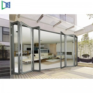 Australiano Doppio vetro Lowes Bi Fold Porta fisarmonica Vetro in alluminio Patio Esterno Porta Bifold Porta bi-fold