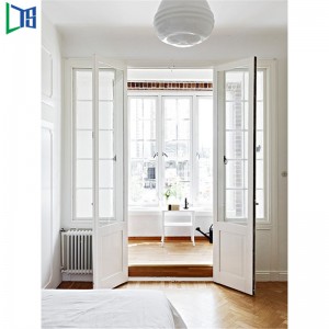 LYS 55 porta battente a battente termico porta battente porta battente francese e doppio strato a prova di calore verniciatura a polvere rivestimento in legno rifinito e marchio hardware commerciale o resdentail grado