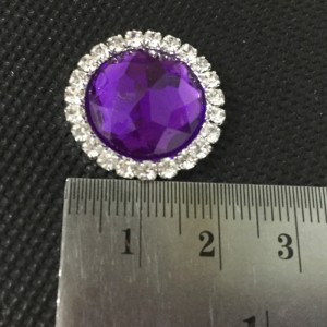 bottone in cristallo acrilico strass tondo retro piatto decorativo vari colori 12