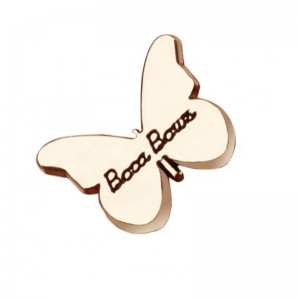 Bottone a forma di bottone a farfalla in metallo color oro con bottone a gambo per pettine a pieghe 13