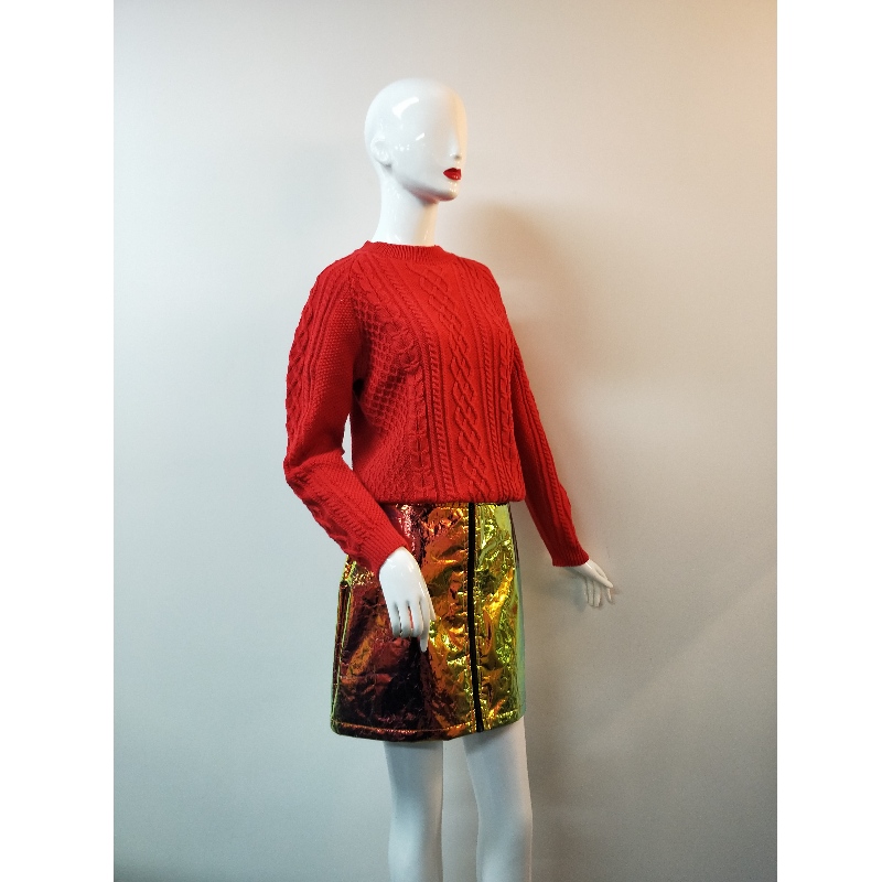 MAGLIONE IN MAGLIA DI CAVO ROSSO RLWS0046F