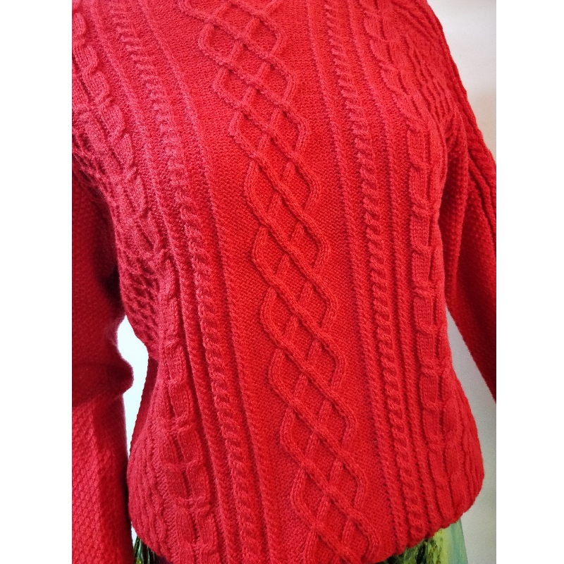 MAGLIONE IN MAGLIA DI CAVO ROSSO RLWS0046F