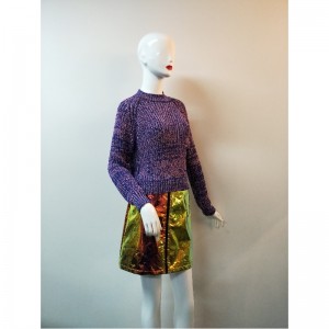 MAGLIONE SCOLLO COLLO VIOLA RLWS0050F