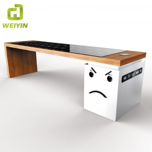 Banco da giardino in acciaio con patio Solar Energy Smart con caricatore per telefono USB e wireless