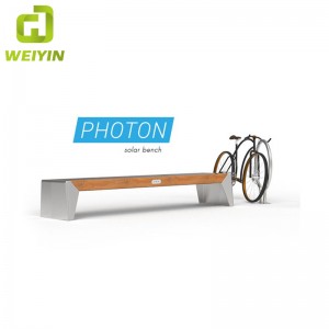 Smart Solar Power Garden Furniture Panca in ferro con ricarica USB e accesso WiFi