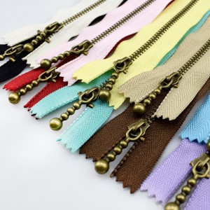 cerniera in bronzo 10 colori mano fai da te cerniera in metallo 20 cm strumenti di cucito su misura per accessori per abbigliamento borsa 4