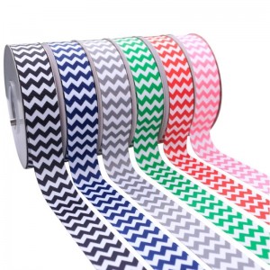 Nastro in grosgrain stampato con logo personalizzato Chevron 5 #